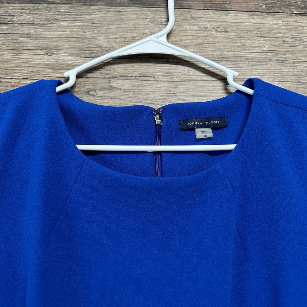 Tommy Hilfiger Blue Sheath Mini Dress Crew Neck Short Sleeve - Picture 3 of 8